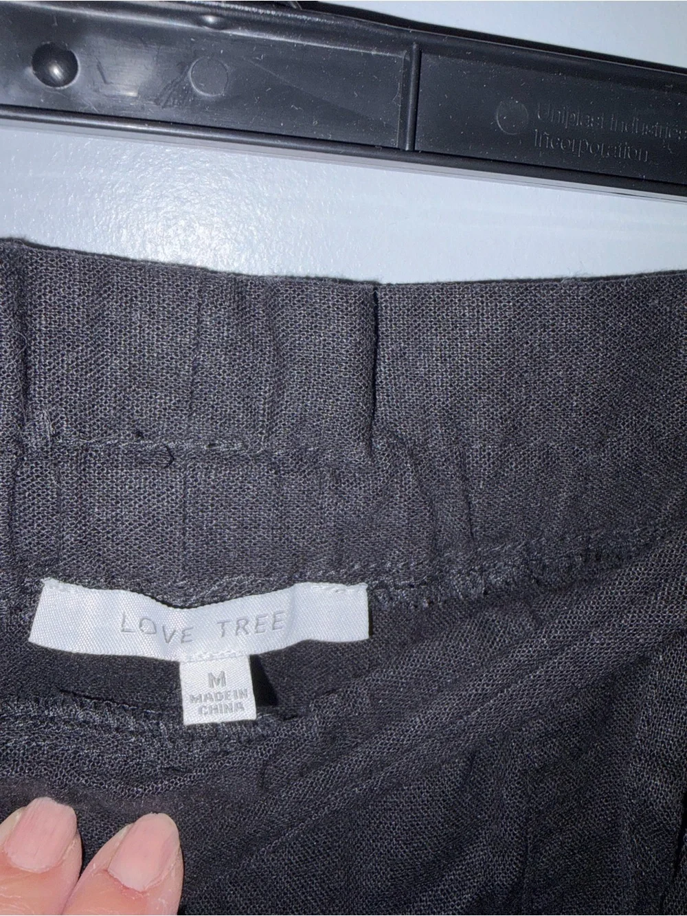 Love Tree Black elastic linen Pants